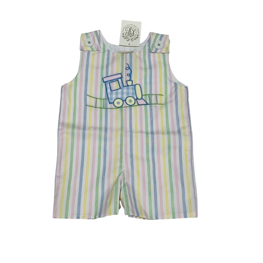 NWT TBBC 0-6M Jack Keene Jon Jon in South Carolina Stripe Train